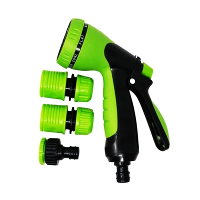 Hose Pipe Spray Nozzle Gun Sprinkler 6 Dial Garden Hosepipe Set Outdoor 4PCS - Image 1 of 4