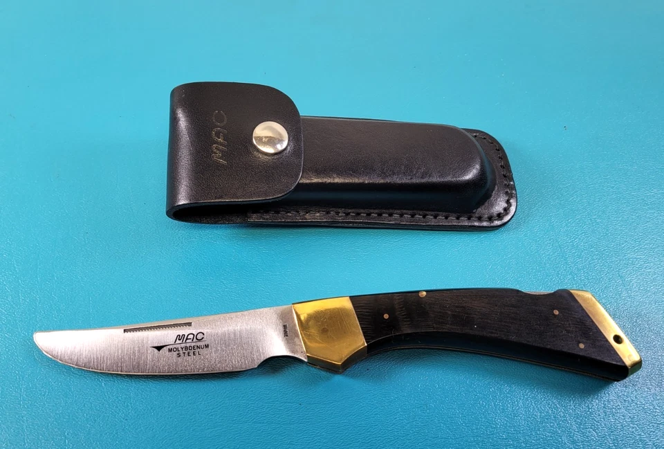 Faca dobrável vintage grande MAC aço molibdênio + bainha Seki Japão TR765 - Imagem 1 de 4