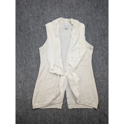 Soft Surroundings Waterfall Vest Womens L Cream Knit Wool Blend Draped Sweater - Image 1 of 4