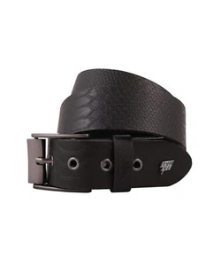 Adder Printed Leather Belt Black Snakeskin - Lowlife - Picture 1 of 6