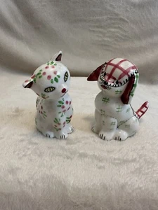 Vintage PY Japan Calico Cat And Dog Salt And Pepper Shakers - Picture 1 of 4