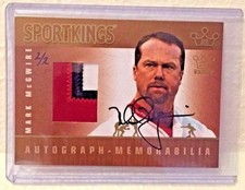 Mark McGwire 2015 Leaf SportKings SK Vault 3 color GU Patch Autograph Auto #'d/2