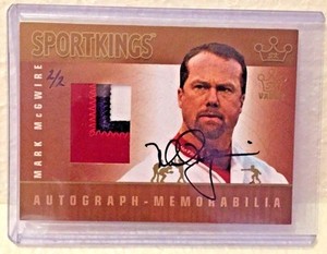 Mark McGwire 2015 Leaf SportKings SK Vault 3 color GU Patch Autograph Auto #'d/2