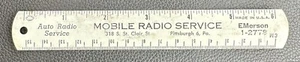 Emerson Antique Auto Radio Service Advertising Ruler Pittsburgh Mobile Station - Picture 1 of 2
