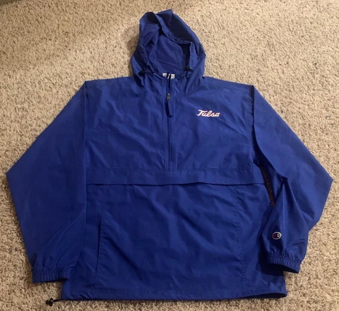 University of Tulsa Golden Hurricanes Champion 1/4 Quarter Zip Blue Size Small Cover