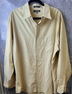 Brandini,Vintage Men's Dress Shirt, Yellow Long Sleeve Size XL - Picture 1 of 9