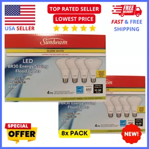 Sunbeam BR30 LED Floodlights (8-Pack): Dimmable, 65W Equiv, Indoor - FREE SHIP - Picture 1 of 4