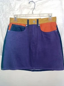 NWT Calvin Klein American classics high rise mini skirt Jean SIZE 29 Multicolor - Picture 1 of 5