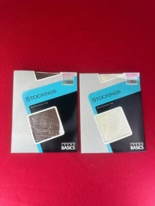 VTG 2 Lot Trend Basics Stockings Panty Hose Long Beige & Shell White - Picture 1 of 6