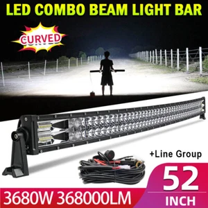 For LAND ROVER DEFENDER 90 110 130 Curved 52inch LED Light Bar Flood Spot Combo - Picture 1 of 15