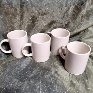 4 All White Blank Crafters 11 oz Coffee Mugs 4 In H x 5 in W x 3 in Diam - Picture 1 of 9