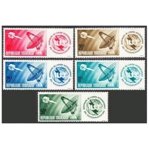 Togo 516-520, montado sin montar o nunca montado. Michel 437-461. ITU-100, 1965. Satélite, radar, estación. - Imagen 1 de 1