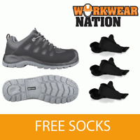 New Apache Kick Suede Black Work Boot Trainer Steel Toe Cap FREE SOCKS