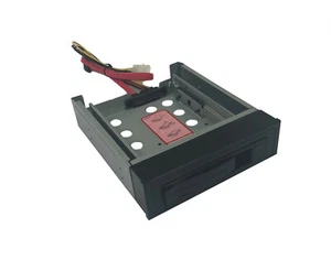 5,25" Einbaurahmen Wechselrahmen für 3,5" HDD oder 2,5" SSD Festplatten + Kabel - Afbeelding 1 van 3