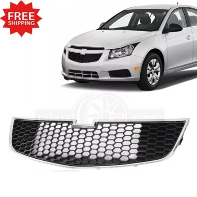 New Front Bumper Grille For 2011-2014 Chevrolet Cruze Chrome Shell With Black Foto 1 de 4