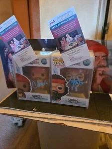 lot (2) TOMMY CHONG & CHEECH MARIN signed FUNKO POP up in smoke JSA coa +extras - Picture 1 of 9