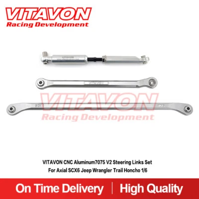 Vitavon CNC Alu7075 V2 Steering Links Set for Axial SCX6 Jeep / Honcho - Image 1 of 4