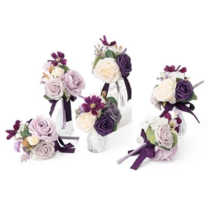 Ling's Moment Lilac Wedding Flowers Mini Bridesmaid Bouquets Set of 6 Light P... - Picture 1 of 4