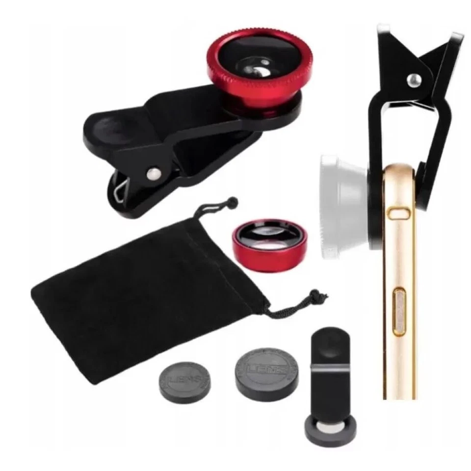 3 In 1 Universal Lens Kit For Smartphone Cameras Fisheye 180° - Image 1 of 1