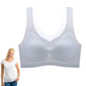 Women Ultra-thin Ice Silk Seamless Padded Bra 3D Soft Bralette Mesh Full Wrap - Picture 1 of 47