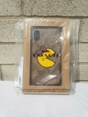 Coach Signature Ms. Pac Man iPhone X Case Yellow and Khaki- New In Box F73706 - Image 1 of 4