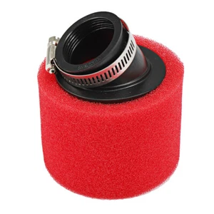 RED 37mm 38mm Bent Angled Foam Air Filter Pod 125cc PIT Quad Dirt Bike ATV Buggy - Picture 1 of 6
