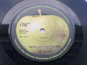 THE BEATLES BALLAD OF JOHN & YOKO 45 1970s SOLID CENTRE APPLE R 5786 - Picture 1 of 7