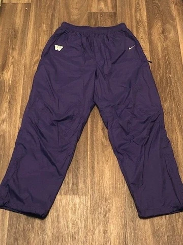 Washington Huskies Nike Purple Athletic Nylon Windbreaker Pants Size Large L EUC Cover