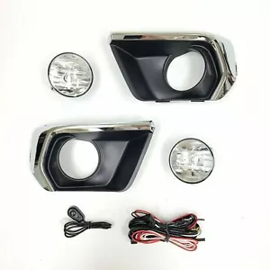 Fit 2021 2022 Chevrolet Colorado With Chrome Bezel Wires Switch Clear Fog Lights - Picture 1 of 8