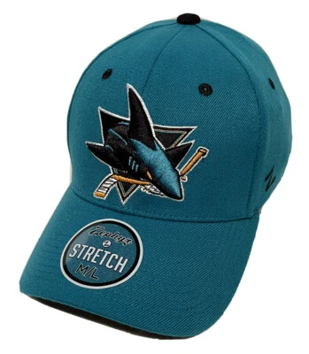 Zephyr NHL San Jose Sharks "ZH" Wool Blend Curved Bill Stretch Fit Hat BRAND NWT - Image 1 of 4