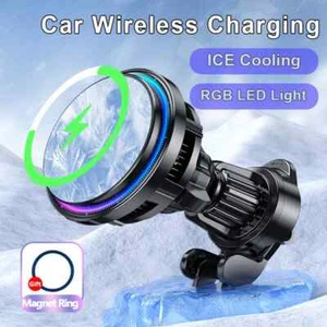 15W ice Cooling Magnetic Wireless Car Charger for iPhone 16 15 14 13 12 Pro Max - Zdjęcie 1 z 24