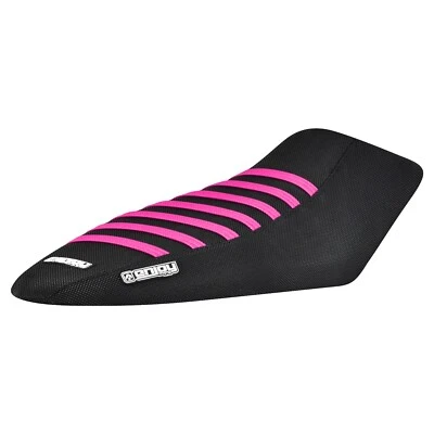 Cubierta de asiento Kawasaki Z 125 Pro Z125 Gripper Enjoy Mfg TODO NEGRO/ROSA COSTILLAS #171 Foto 1 de 4