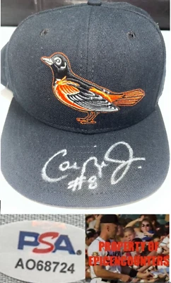 CAL RIPKEN JR SIGNED OFFICIAL BALTIMORE ORIOLES NEW ERA HAT W/PROOF PSA AO68724 - Image 1 of 4