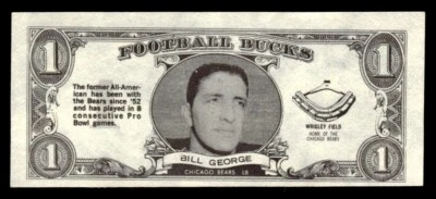 1962 Topps Bucks Football #32 Bill George EX/MT - Image 1 of 2