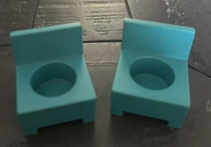 Fisher Price Little People Vintage Aqua Blue Hospital 2 Chair Lot - Picture 1 of 2