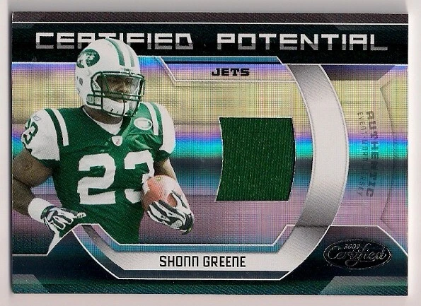 2009 SHONN GREENE CERTIFIED POTENTIAL ROOKIE JERSEY #d/100 IOWA HAWKEYES NY JETS - Image 1 of 1