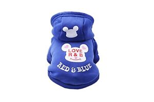  Dog Clothes Hooded Dog Sweater Cartoon Pet Clothing Supplies Sportswear ( Blue