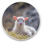 2 x Vinyl Stickers 15cm  - Little White Lamb Goat Nature  #45582