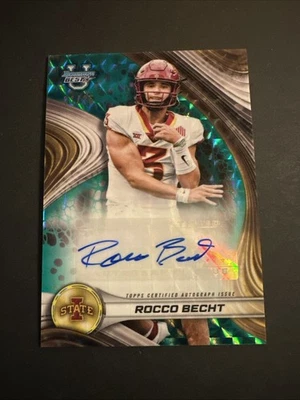 2024 Bowman Best University Auto Teal Geometric /15 Rocco Becht Iowa State - Image 1 of 4