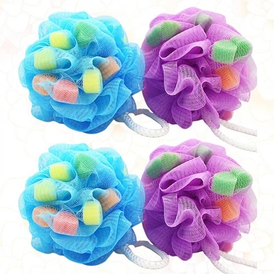  4 Pcs Sponge Balls for Kids Adult Bath Accessories Colorful Shower - Image 1 of 4
