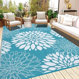 Reversible Outdoor Rug 6x9Ft Waterproof Patio Rug Carpet Portable Outdoor Pla... - Picture 1 of 9