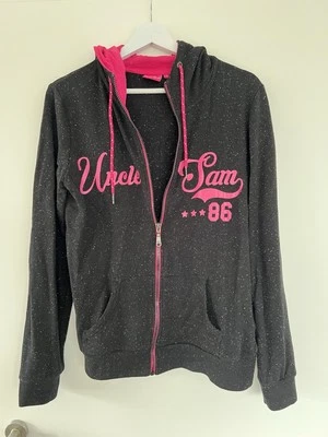 Uncle Sam Sweat-Shirt Hoodie-Pullover mit Kapuze schwarz meliert Größe S - Bild 1 von 4