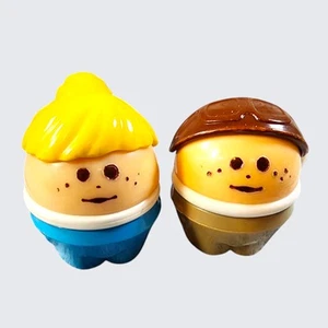 VTG Little Tikes Chunky Little People Chubby Toddle Tots Fisher Price Set Of 2  - Picture 1 of 3
