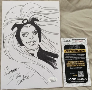 DAVE COCKRUM d.2006 Original Kunst Zeichnung X-Men STORM Skizze 6x9 signiert mit JSA COA - Bild 1 von 5