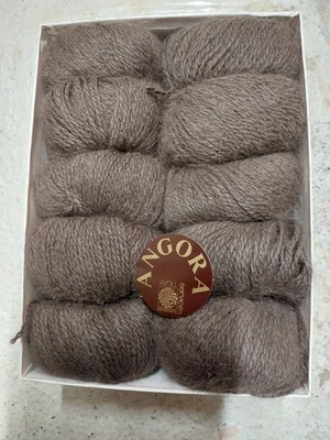 200g / 10x 70% Angora Wollschere Wolle braun hochflauschig selten - Bild 1 von 3