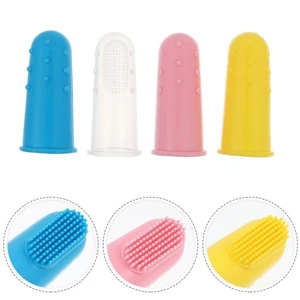 Limpiador de lengua infantil 4 piezas cepillo de dientes para dedos de bebé niño pequeño para bebés niño - Imagen 1 de 12