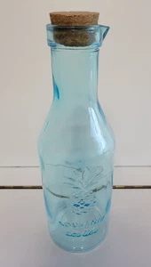 SAPPHIRE GLASS SOUVENIR DESILES SINGLE SPOUT MILK BOTTLE RAISED PINEAPPLE 40 OZS - Picture 1 of 8