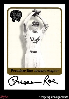 2001 Greats of the Game Autographs #NNO Preacher Roe AUTO DODGERS - Image 1 of 2