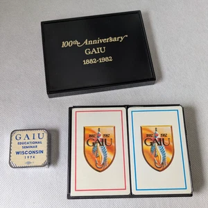 Vintage GAIU Playing Cards 1982 (2) and Tape Measure Wisconsin 1974 - Union - Picture 1 of 6