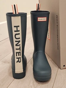 NUEVO HUNTER TALLA 7 MUJER PLAY TALL BOTAS DE LLUVIA IMPERMEABLES VERDES  - Imagen 1 de 9